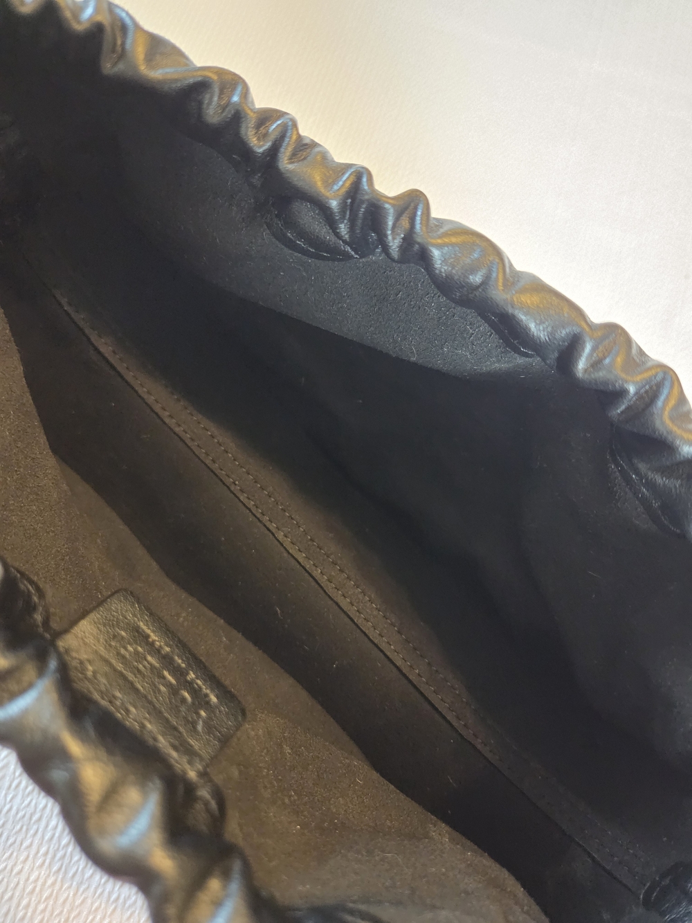 Yuzefi Black Leather Gathered Top Handle Bag - Picture 11 of 13